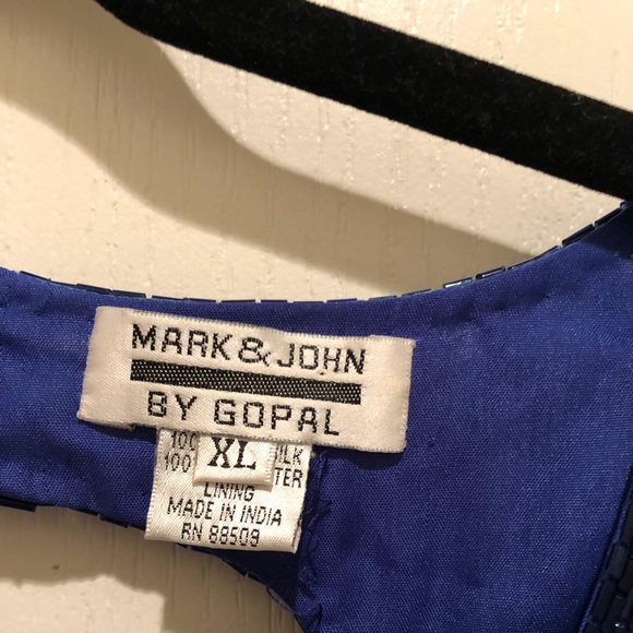 Mark & John by Gopal sequin beaded dress of silk - Picture 6 of 8